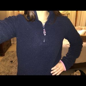 Navy blue Sherpa pull over